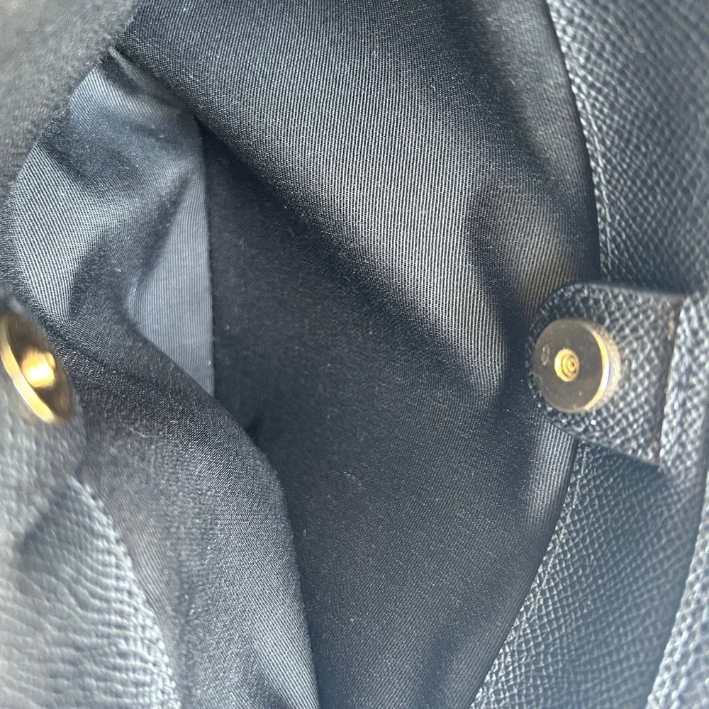 Coach Lillie Carryall Black Crossgrain Leather Satchel Excellent